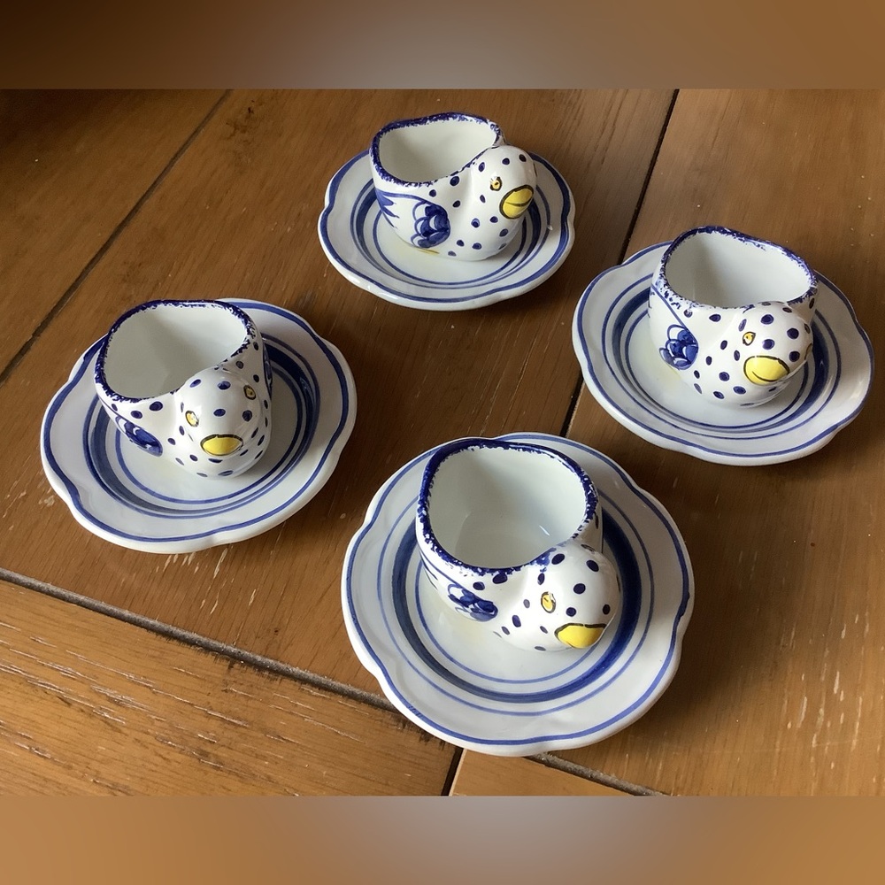 Tiffany & Co Bird Egg Cups set of Four EUC no flaws